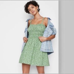 WILD FABLE Green Floral Mini Dress NWT